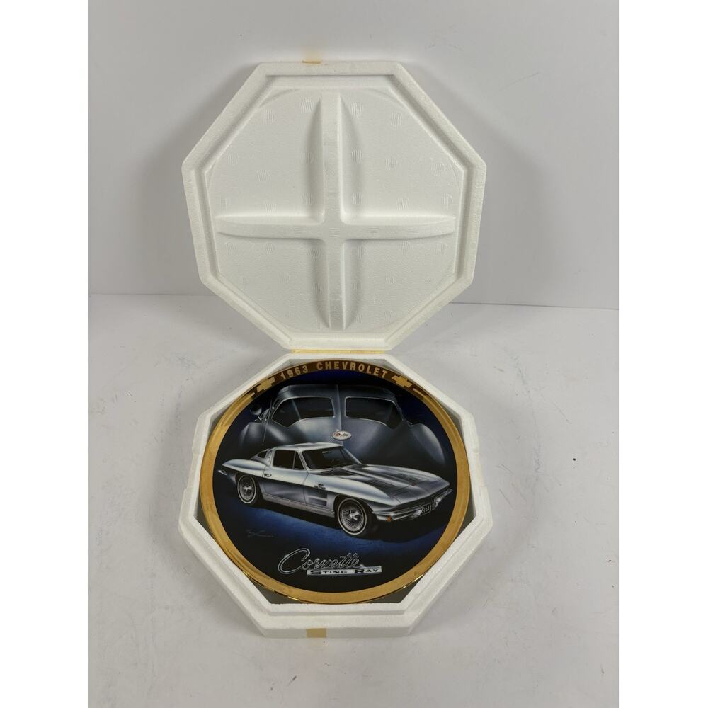 1963 Corvette Sting Ray Hamilton Collector Plate Marc Lacourciere COA